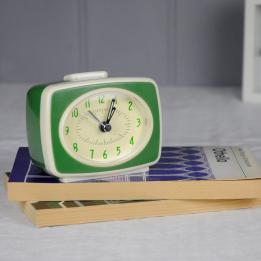 Retro Tv Style Green Alarm Clock