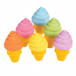 Scented Ice Cream Shaped Erasers (set Of 6)