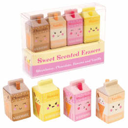 Scented Milkshake Erasers (set Of 4)