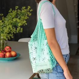 Sea Green French Style String Shopping Bag