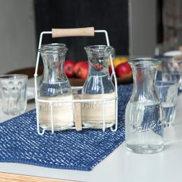 Set Of 4 Glass Carafes In Carrier