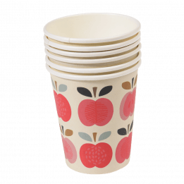 Vintage Apple Paper Cups (set Of 8)