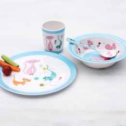 Children'S Cat'S Life Melamine Dinner Set