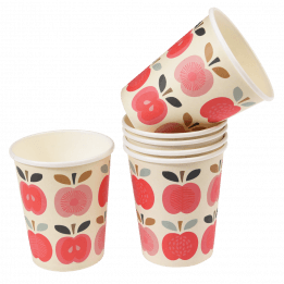 Vintage Apple Paper Cups (set Of 8)