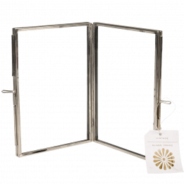 Brass 4 Sided Photo Frame In Silver