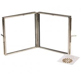 Brass 4 Sided Square Photo Frame In Silver