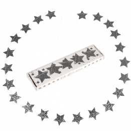 Silver Stars Christmas Garland