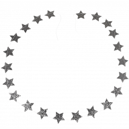 Silver Stars Christmas Garland