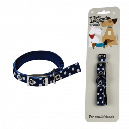 Small Blue Polka Dot Dog Collar