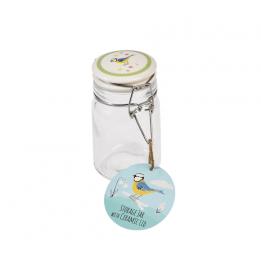 Small Blue Tit Glass Jar