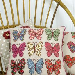 Patchwork  Butterflies Cushion