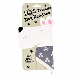 Small Grey-Blue Paw And Cross Bones Dog Bandana