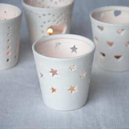 Stars Ceramic Tealight Holder