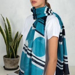 Stockholm Blue Cotton Scarf