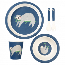 Sydney The Sloth Bamboo Tableware (set Of 5)