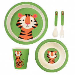 Teddy The Tiger Bamboo Tableware (set Of 5)