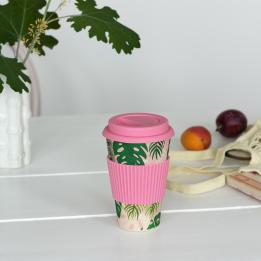 Tropical Palm Bamboo Travel Mug