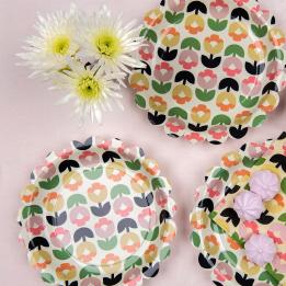 Tulip Bloom Paper Plates (pack Of 8)