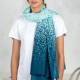 Turquoise Sea Mist Cotton Scarf