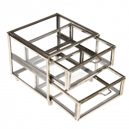 Two Drawer Brass Box In Silver
