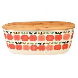 Vintage Apple Bamboo Bread Bin