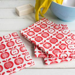 Vintage Apple Kitchen Cloths (set Of 4)