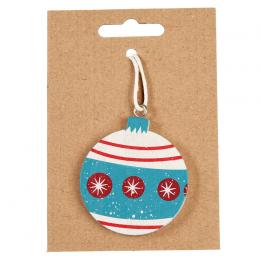 White Bauble Wooden Decoration