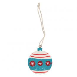 White Bauble Wooden Decoration