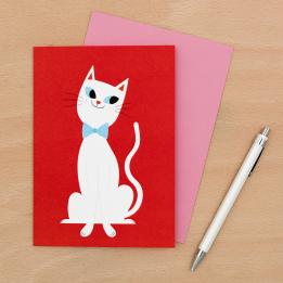 White Cat Card