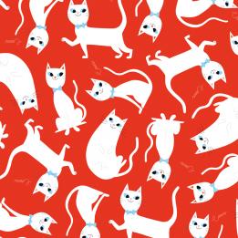 White Cat Wrapping Paper (5 Sheets)