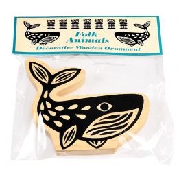 Wooden Whale Ornament