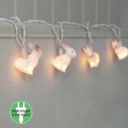 Woodland Rabbit Lights With Eu 2 Pin Plug