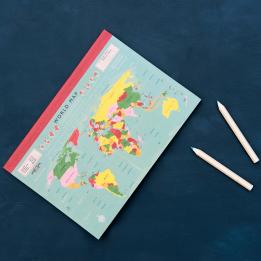 World Map A5 Notebook