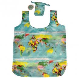 World Map Foldaway Shopping Bag