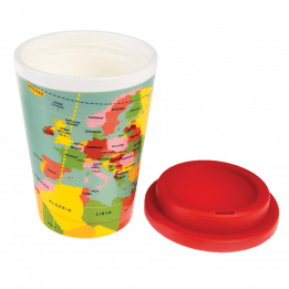 World Map Reusable Travel Mug