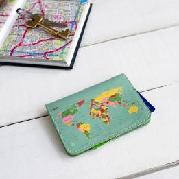 World Map Travel Card Holder