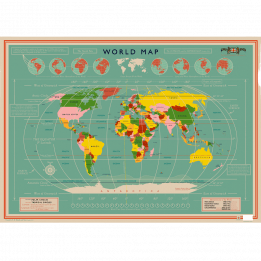 World Map Wrapping Paper (5 Sheets)