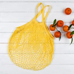 Yellow French Style String Shopping Bag