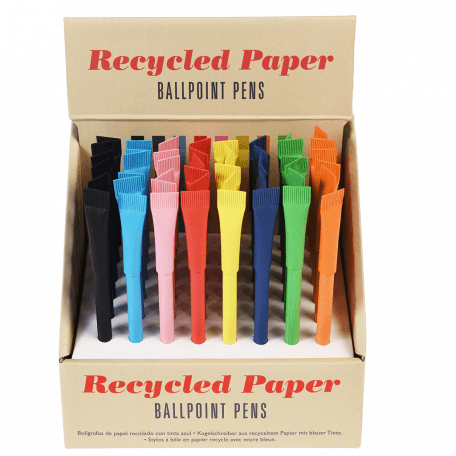 Recycled paper pen assorted colours