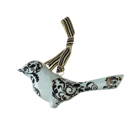 Blue Metal Bird Hanging Decoration