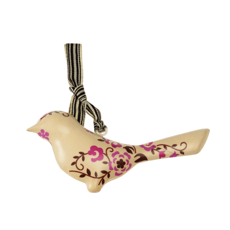 Cream Metal Bird Hanging Decoration