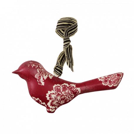 Red Metal Bird Hanging Decoration