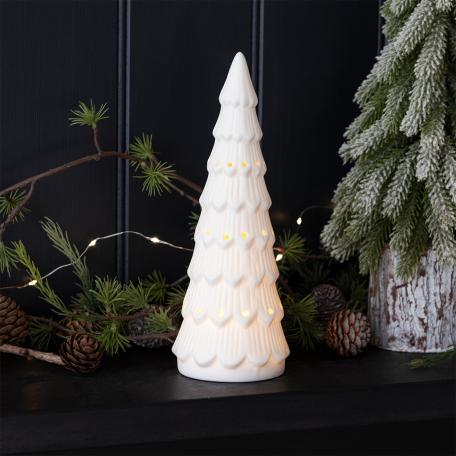 Matt ceramic LED decoration - Large Christmas tree