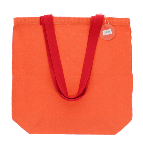 Two-tone cotton tote bag - Coral