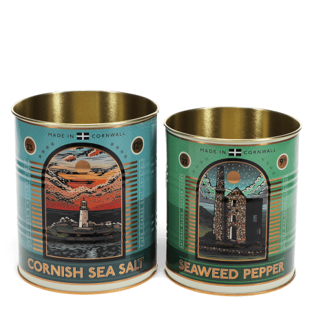 Storage tins (set of 2) - Cornish salt and pepper