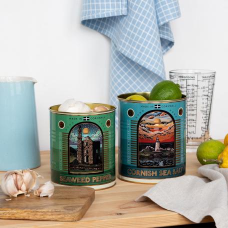 Medium storage tins (set of 2) - Cornish salt and pepper