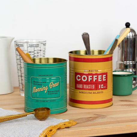 Medium storage tins (set of 2) - Vintage coffee