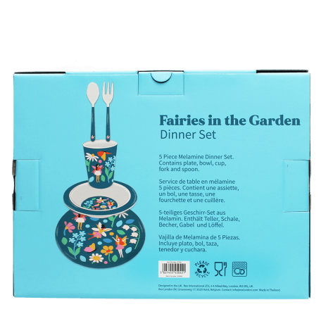 Children's melamine dinner set (5 pieces) - Fairies in the Garden