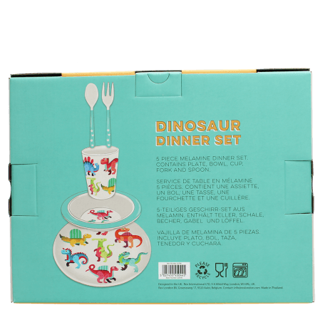 Children's melamine dinner set (5 pieces) - Baby Dinos