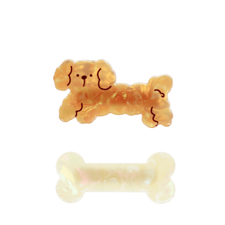 Hair clips (set of 2) - Dog and bone